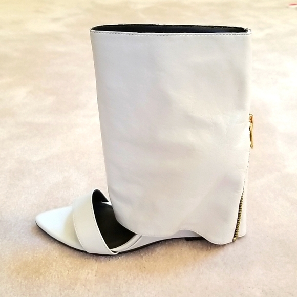 White Bootie Sandals - Picture 1 of 10